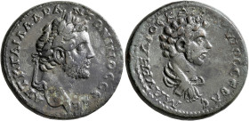 CYPRUS. Koinon of Cyprus. Antoninus Pius, with Marcus Aurelius as Caesar, 138-161. Hexassarion (Bronze, 32 mm, 25.46 g, 5 h), circa 147-161. ΑΥΤ Κ Τ Α...