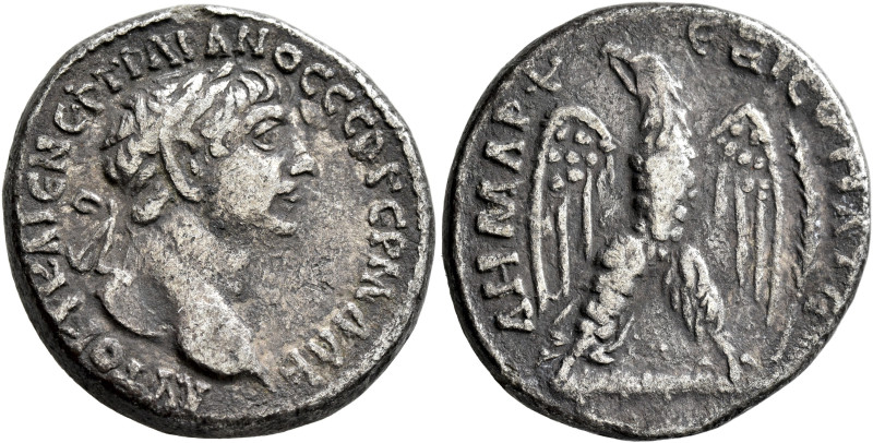 SYRIA, Seleucis and Pieria. Antioch. Trajan, 98-117. Tridrachm (?) (Silver, 24 m...