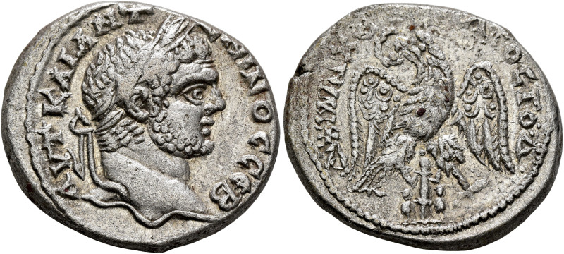 PHOENICIA. Ace-Ptolemais. Caracalla, 198-217. Tetradrachm (Billon, 28 mm, 13.16 ...