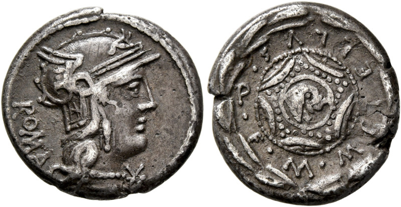 M. Caecilius Q.f. Q.n. Metellus, 127 BC. Denarius (Silver, 18 mm, 3.82 g), Rome....