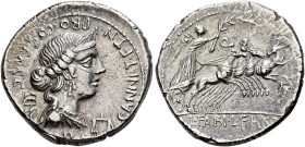 C. Annius T.f. T.n., 82-81 BC. Denarius (Silver, 21 mm, 3.94 g, 9 h), uncertain mint in northern Italy or Spain. C•ANNI•T•F•T•N•PRO•COS•EX•S•C• Diadem...