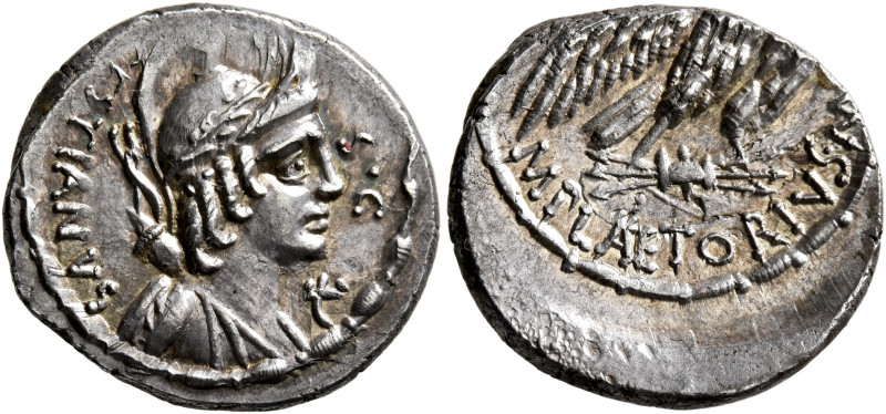 M. Plaetorius M.f. Cestianus, 57 BC. Denarius (Silver, 18.2 mm, 3.93 g, 6 h), Ro...