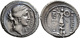 C. Memmius C.f, 56 BC. Denarius (Silver, 20 mm, 3.77 g, 5 h), Rome. C•MEMMI•C•F Head of Ceres to right, wearing wreath of grain ears and pendant earri...