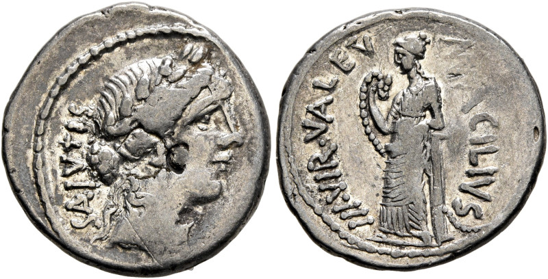 Man. Acilius Glabrio, 49 BC. Denarius (Silver, 19 mm, 3.70 g, 12 h), Rome. SALVT...