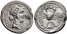 C. Cassius Longinus, 43-42 BC. Denarius (Silver, 20 mm, 3.55 g, 6 h), with M. Servilius, legatus, military mint traveling with Brutus and Cassius, pro...
