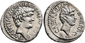 Mark Antony and Octavian. Denarius (Silver, 19 mm, 3.93 g, 12 h), with M. Barbatius, Ephesus (?), 41. M•ANT•IMP•AVG•III•VIR•R•P•C•M•BARBA[T•Q•P] Bare ...