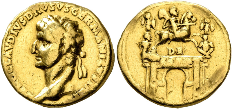 Nero Claudius Drusus, died 9 BC. Aureus (Gold, 19 mm, 7.76 g, 12 h), Lugdunum, s...