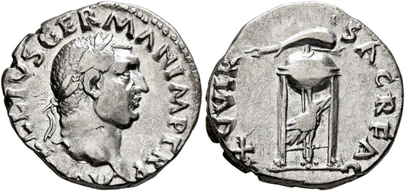 Vitellius, 69. Denarius (Silver, 18 mm, 3.31 g, 6 h), Rome, late April-20 Decemb...