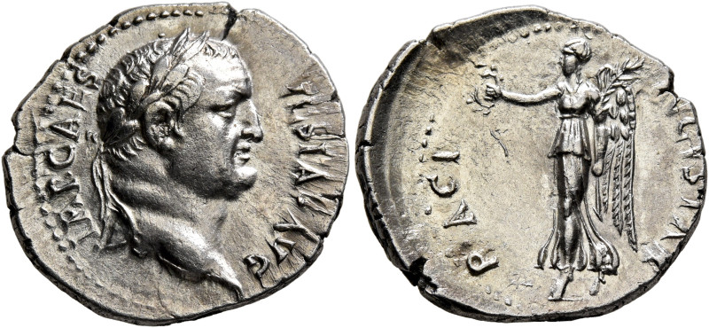 Vespasian, 69-79. Denarius (Silver, 18 mm, 3.26 g, 1 h), Ephesus, 69-70. IMP CAE...