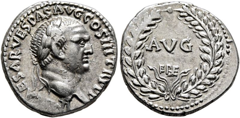 Vespasian, 69-79. Denarius (Silver, 16 mm, 3.45 g, 7 h), Ephesus, 71. IMP CAESAR...