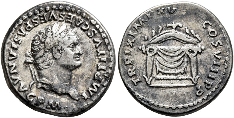 Titus, 79-81. Denarius (Silver, 18 mm, 3.17 g, 6 h), Rome, 80. IMP TITVS CAES VE...