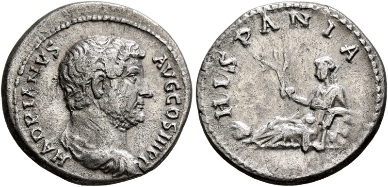 Hadrian, 117-138. Denarius (Silver, 18 mm, 3.24 g, 6 h), Rome, circa 130-133. HA...