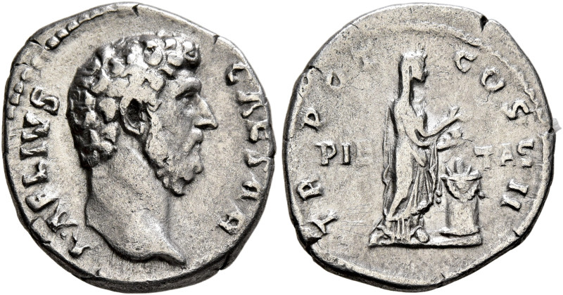 Aelius, Caesar, 136-138. Denarius (Silver, 18 mm, 3.00 g, 6 h), Rome, 137. L AEL...