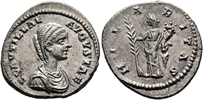 Plautilla, Augusta, 202-205. Denarius (Silver, 20 mm, 3.83 g, 6 h), Laodicea ad ...