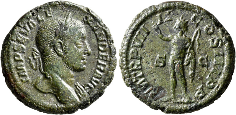 Severus Alexander, 222-235. As (Copper, 26 mm, 10.82 g, 12 h), Rome, 230. IMP SE...