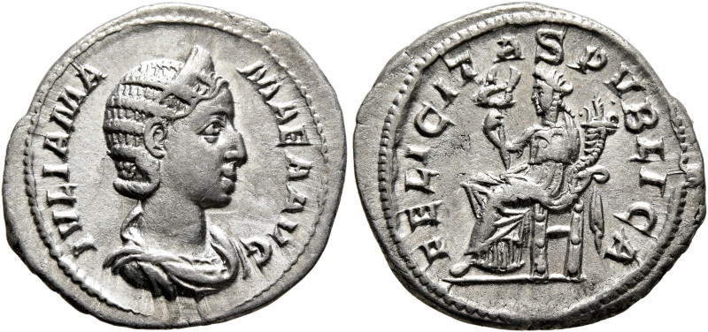 Julia Mamaea, Augusta, 222-235. Denarius (Silver, 21 mm, 3.00 g, 12 h), Rome, 23...