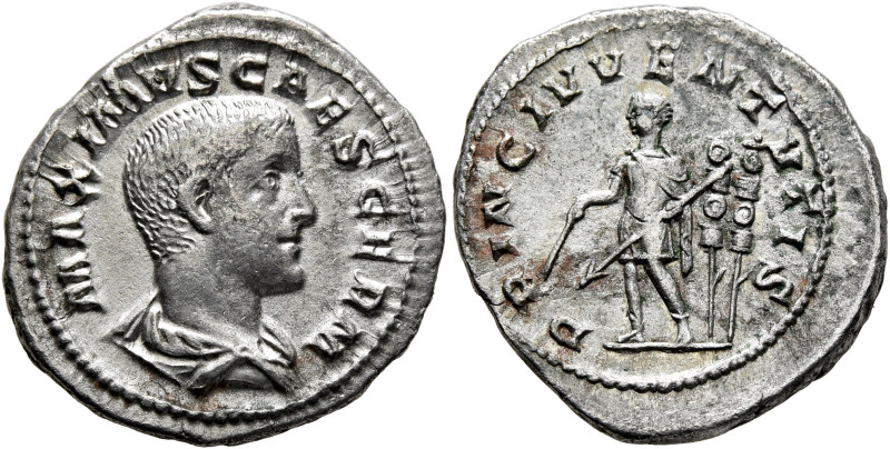 Maximus, Caesar, 235/6-238. Denarius (Silver, 21 mm, 3.66 g, 6 h), Rome, 236-238...