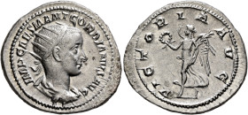 Gordian III, 238-244. Antoninianus (Silver, 24 mm, 4.82 g, 12 h), Rome, 238. IMP CAES M ANT GORDIANVS AVG Radiate, draped and cuirassed bust of Gordia...