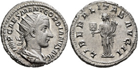 Gordian III, 238-244. Antoninianus (Silver, 21 mm, 4.53 g, 6 h), Rome, 239. IMP CAES M ANT GORDIANVS AVG Radiate, draped and cuirassed bust of Gordian...
