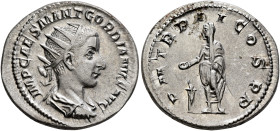 Gordian III, 238-244. Antoninianus (Silver, 23 mm, 4.19 g, 12 h), Rome, 239-240. IMP CAES M ANT GORDIANVS AVG Radiate, draped and cuirassed bust of Go...