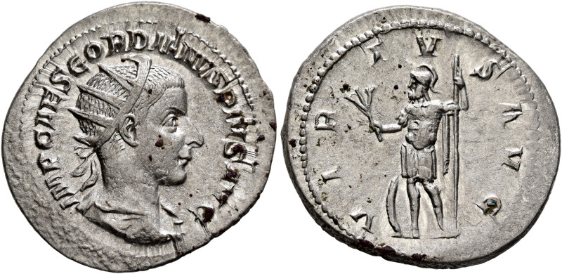 Gordian III, 238-244. Antoninianus (Silver, 22 mm, 3.82 g, 12 h), Rome, 240. IMP...