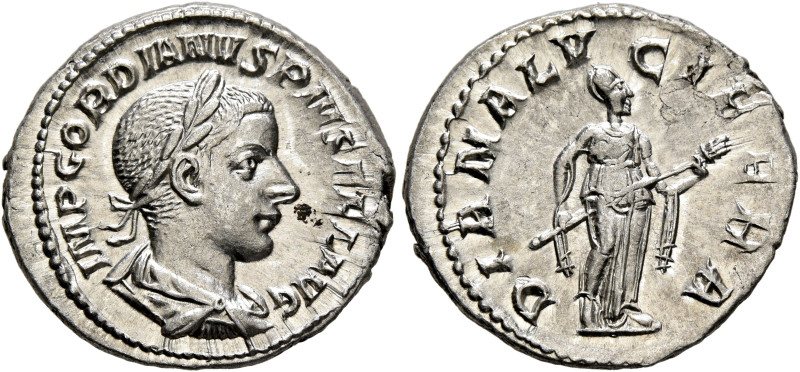 Gordian III, 238-244. Denarius (Silver, 20 mm, 2.91 g, 6 h), Rome, 241. IMP GORD...