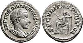 Gordian III, 238-244. Denarius (Silver, 20 mm, 3.00 g, 6 h), Rome, 241. IMP GORDIANVS PIVS FEL AVG Laureate, draped and cuirassed bust of Gordian III ...