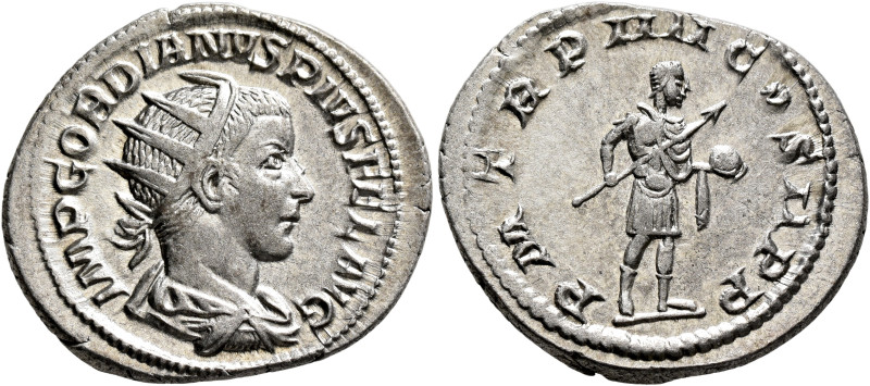 Gordian III, 238-244. Antoninianus (Silver, 24 mm, 4.37 g, 6 h), Rome, 241-242. ...