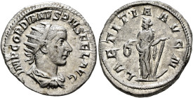 Gordian III, 238-244. Antoninianus (Silver, 22 mm, 4.61 g, 12 h), Rome, 241-243. IMP GORDIANVS PIVS FEL AVG Radiate, draped and cuirassed bust of Gord...