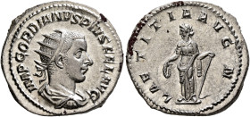 Gordian III, 238-244. Antoninianus (Silver, 23 mm, 4.66 g, 12 h), Rome, 241-243. IMP GORDIANVS PIVS FEL AVG Radiate, draped and cuirassed bust of Gord...