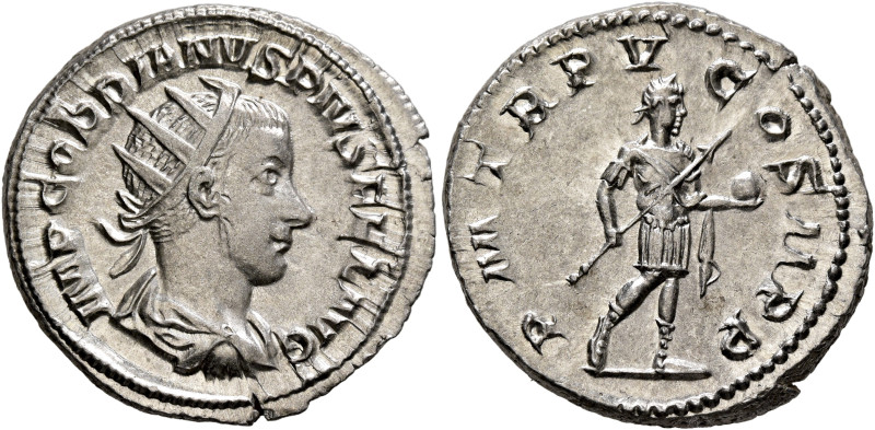 Gordian III, 238-244. Antoninianus (Silver, 23 mm, 4.76 g, 5 h), Rome, 242. IMP ...