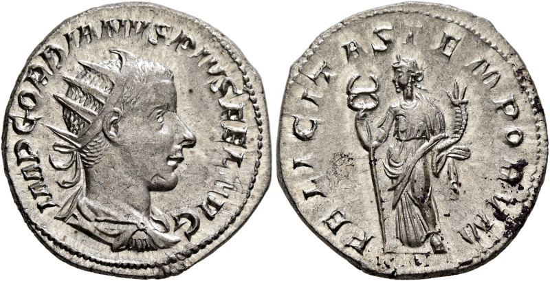 Gordian III, 238-244. Antoninianus (Silver, 22 mm, 4.57 g, 12 h), Rome, 243-244....