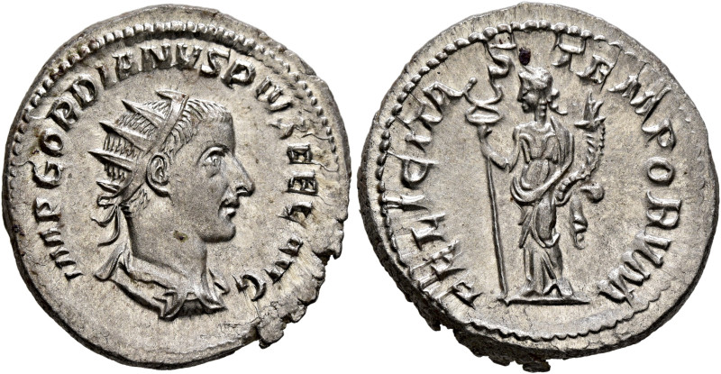 Gordian III, 238-244. Antoninianus (Silver, 23 mm, 4.32 g, 12 h), Rome, 243-244....