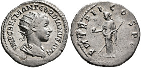 Gordian III, 238-244. Antoninianus (Silver, 21 mm, 4.12 g, 1 h), Antiochia, 239. IMP CAES M ANT GORDIANVS AVG Radiate, draped and cuirassed bust of Go...