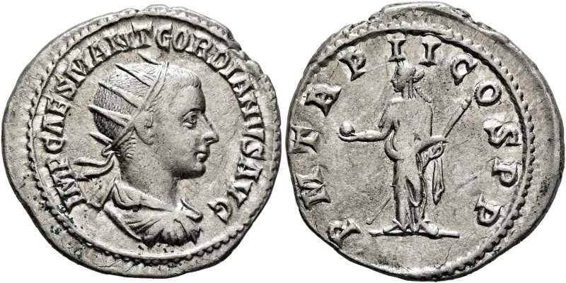 Gordian III, 238-244. Antoninianus (Silver, 23 mm, 4.19 g, 11 h), Antiochia, 239...