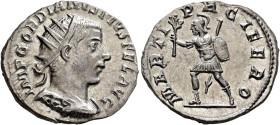 Gordian III, 238-244. Antoninianus (Silver, 22 mm, 3.67 g, 6 h), Antiochia, 242-244. IMP GORDIANVS PIVS FEL AVG Radiate and cuirassed bust of Gordian ...