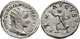 Gordian III, 238-244. Antoninianus (Silver, 22 mm, 4.89 g, 12 h), Antiochia, 242-244. IMP GORDIANVS PIVS FEL AVG Radiate and cuirassed bust of Gordian...