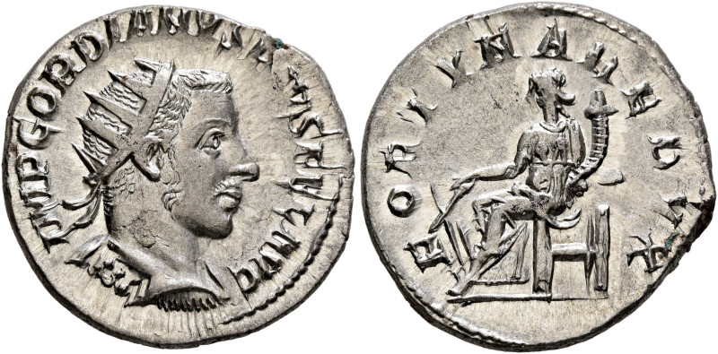 Gordian III, 238-244. Antoninianus (Silver, 22 mm, 4.08 g, 6 h), Antiochia, 243-...