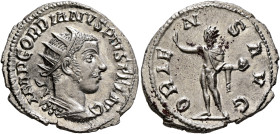 Gordian III, 238-244. Antoninianus (Silver, 24 mm, 4.11 g, 12 h), Antiochia, 242-244. IMP GORDIANVS PIVS FEL AVG Radiate and cuirassed bust of Gordian...