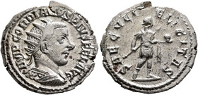 Gordian III, 238-244. Antoninianus (Silver, 23 mm, 6.40 g, 12 h), Antiochia, 242-244. IMP GORDIANVS PIVS FEL AVG Radiate and cuirassed bust of Gordian...