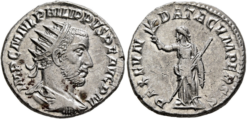 Philip I, 244-249. Antoninianus (Silver, 22 mm, 4.59 g, 1 h), Antiochia, 244-245...