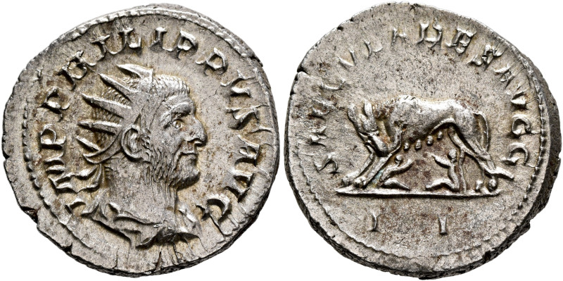 Philip I, 244-249. Antoninianus (Silver, 23 mm, 4.42 g, 12 h), Rome, 248. IMP PH...