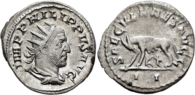 Philip I, 244-249. Antoninianus (Silver, 23 mm, 4.17 g, 6 h), Rome, 248. IMP PHI...