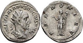 Trajan Decius, 249-251. Antoninianus (Silver, 24 mm, 4.00 g, 1 h), Rome, 249. IMP TRAIANVS DECIVS AVG Radiate, draped and cuirassed bust of Trajan Dec...