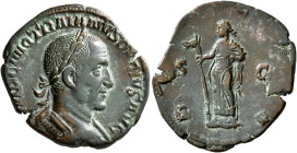Trajan Decius, 249-251. Sestertius (Orichalcum, 30 mm, 12.06 g, 1 h), Rome, 249-250. IMP C M Q TRAIANVS DECIVS AVG Laureate and cuirassed bust of Traj...