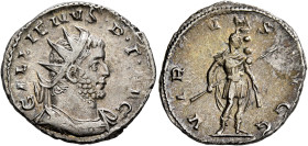 Gallienus, 253-268. Antoninianus (Billon, 22 mm, 3.13 g, 7 h), Cologne, 257-258. GALLIENVS•P•F•AVG Radiate and cuirassed bust of Gallienus to right. R...