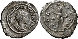 Quietus, usurper, 260-261. Antoninianus (Billon, 24 mm, 3.75 g, 11 h), Samosata. IMP C FVL QVIETVS P F AVG Radiate, draped and cuirassed bust of Quiet...