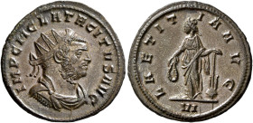 Tacitus, 275-276. Antoninianus (Silvered bronze, 22 mm, 3.96 g, 12 h), Siscia, November-December 275. IMP C M CLA TACITVS AVG Radiate, draped and cuir...