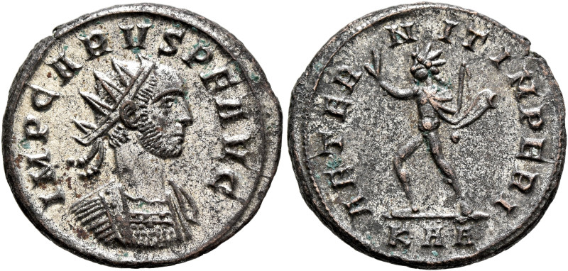 Carus, 282-283. Antoninianus (Silvered bronze, 22 mm, 4.32 g, 12 h), Rome, 283. ...