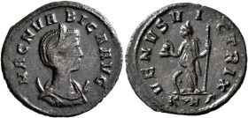 Magnia Urbica, Augusta, 283-285. Antoninianus (Bronze, 22 mm, 2.92 g, 7 h), Rome, 285. MAGN VRBICA AVG Diademed and draped bust of Magnia Urbica set t...